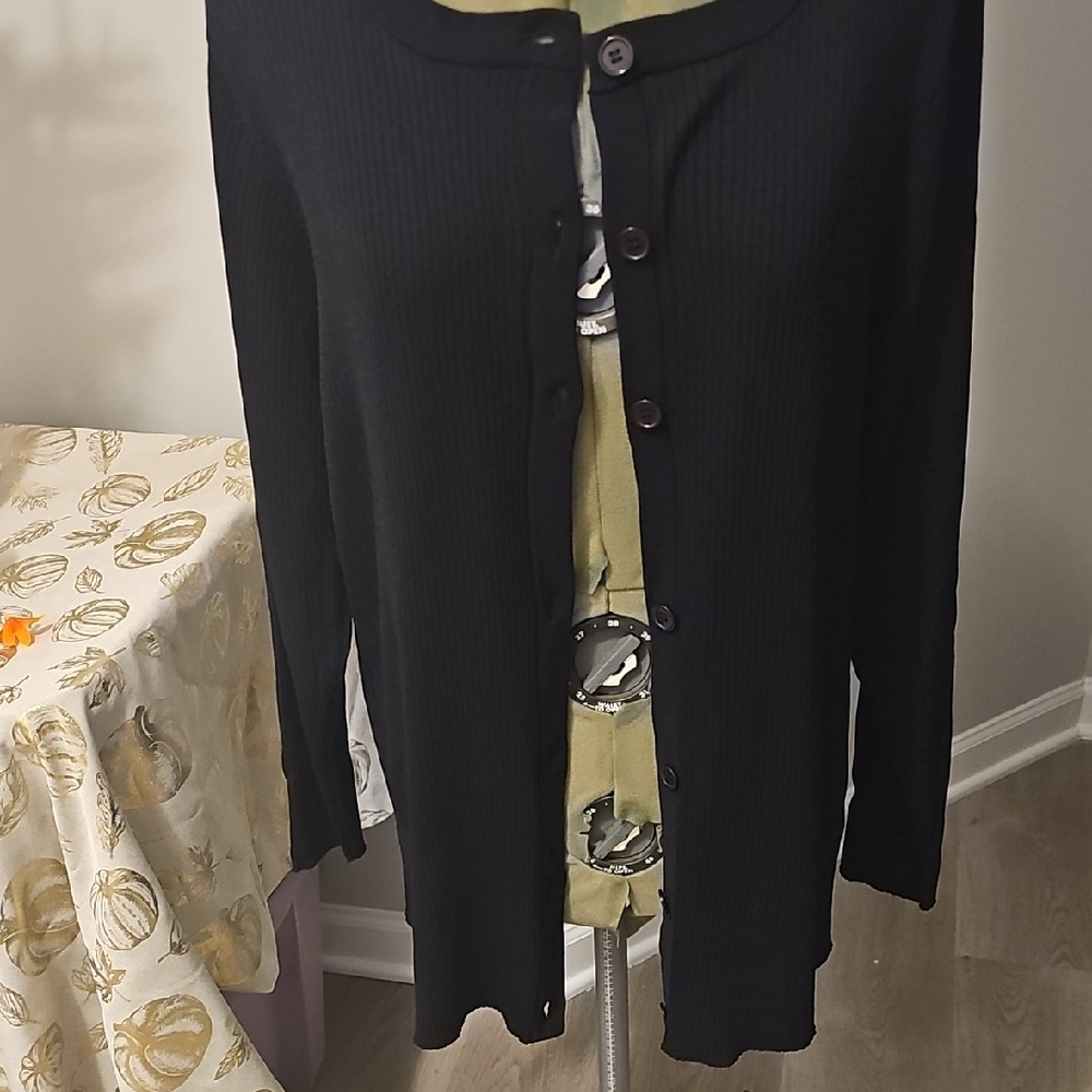 ELOQUII NWOT Black Ribbed Cardigan Sweater SZ 14/16 - Picture 10 of 10
